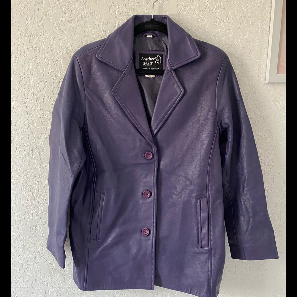 Purple leather jacket
